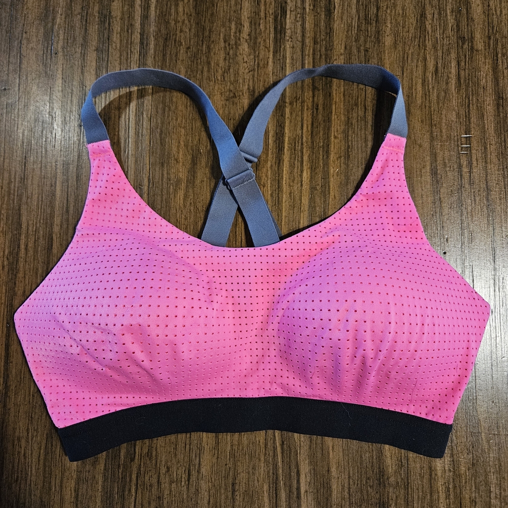 Victoria's Secret Vibrant Pink and Charcoal Sports Bra